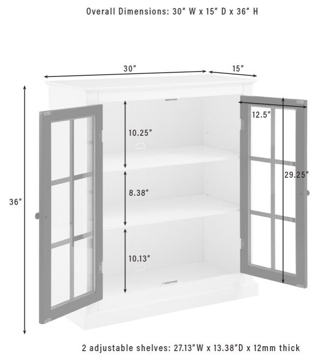 Pantry Cabinet, Adjustable Shelves With Round Handles, White/Matte Black