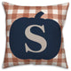Blue Pumpkin Monogram S 18x18 Spun Poly Pillow