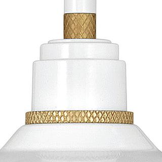 Hinkley Foundry Classic 9.5" Small Gooseneck Barn Light, Gloss White + Brass