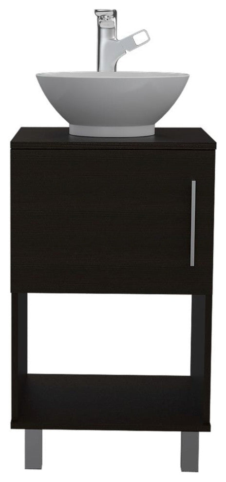 DEPOT E-SHOP Pittsburgh Single Bathroom Vanity with Sink, Black