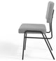 Side Dining Chair, Set of 2, Fabric, Black Gray, Modern, Bistro Restaurant