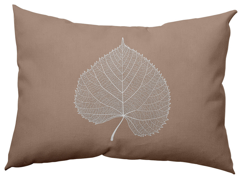 Leaf Study Accent Pillow, Mauve, 14"x20"