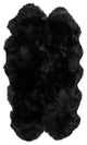 HomeRoots 48" x 72" x 2" Black Quattro Sheepskin Area Rug