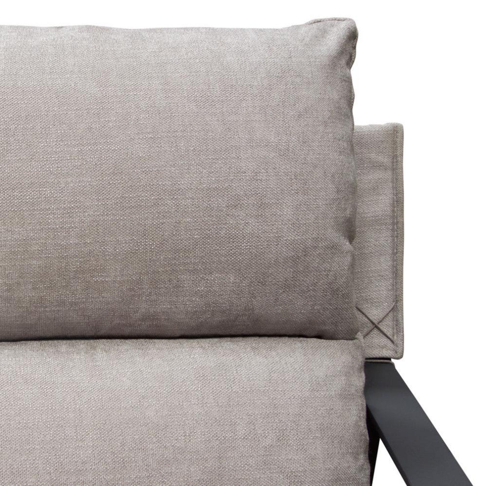 Miller Sling Accent Chair in Grey Fabric w/ Black Powder Coated Metal Frame...