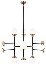 Cafe 12 Light Chandelier, Satin Brass