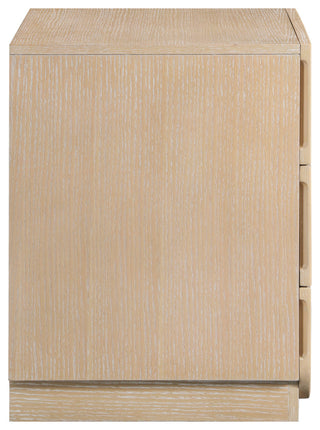Scallop Oak Veneer Chest, Natural, Night Stand