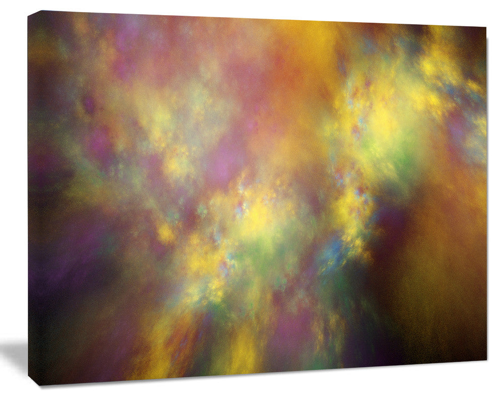 Perfect Yellow Starry Sky, Abstract Canvas Art Print, 60x40