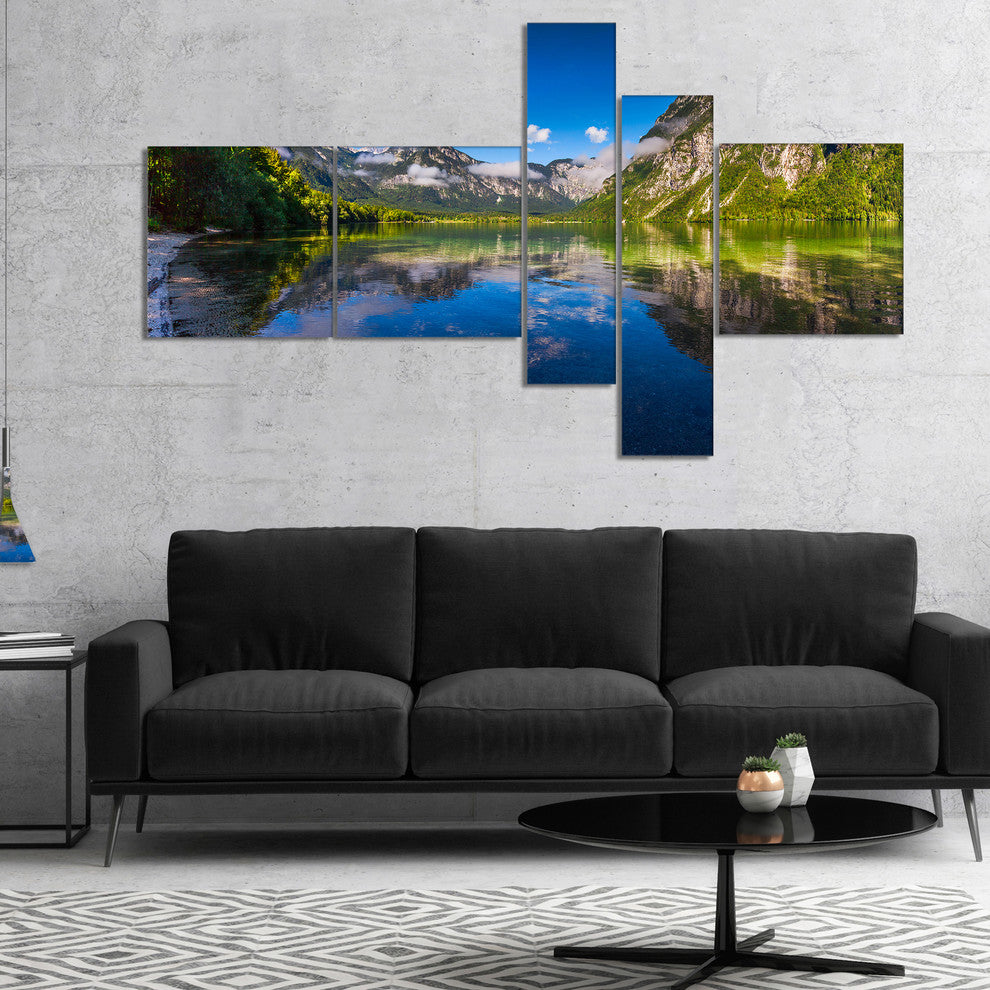 Bohinj Lake in Triglav National Park, Landscape Canvas Print, 60"x32", 5 panels