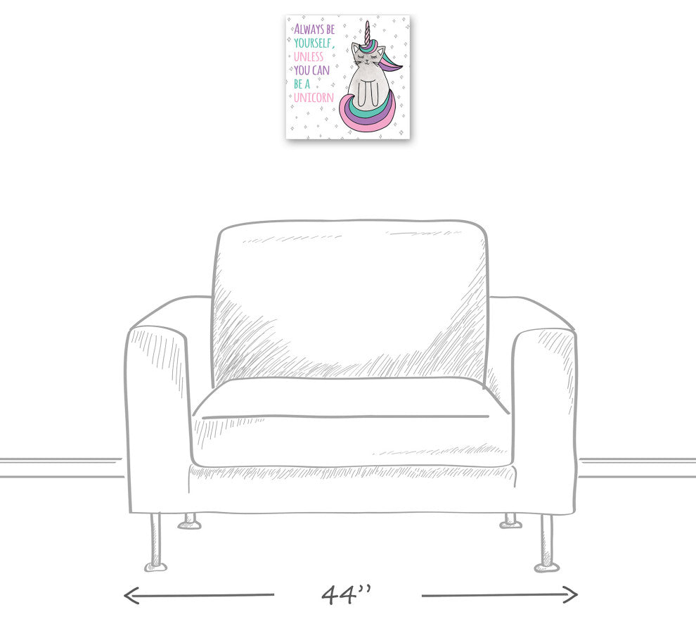Be a Unicorn Cat 12x12 Canvas Wall Art
