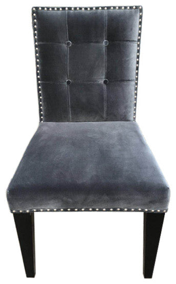 Florence Dining Chair, Set of 2, Gray Velvet