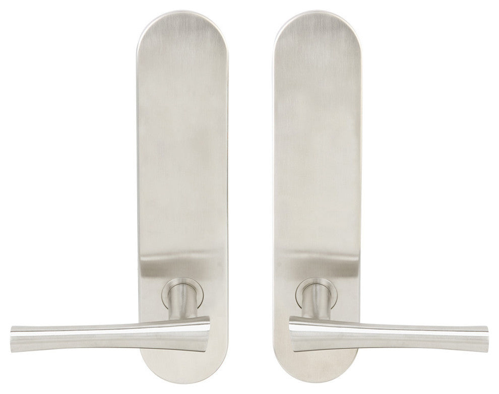 Champagne Lever, Tubular Privacy, 2-3/4" Backset, Satin Stainless Steel