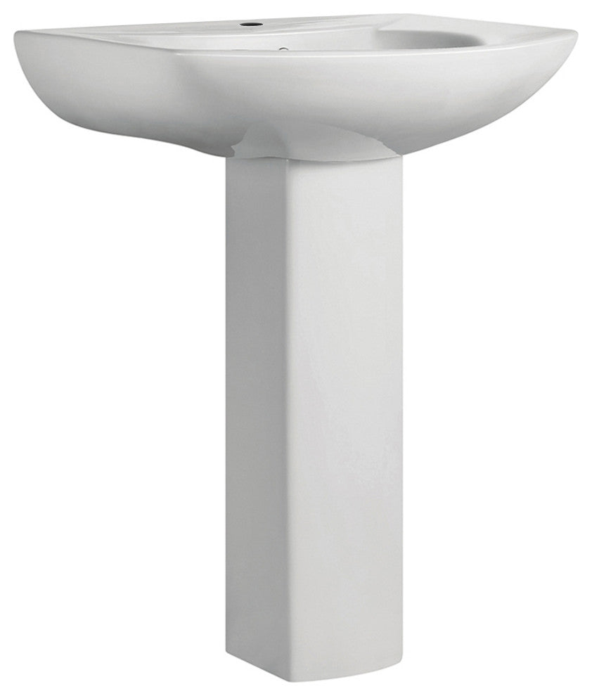 Chateau Pedestal Bathroom Sink Round With Single Faucet Hole