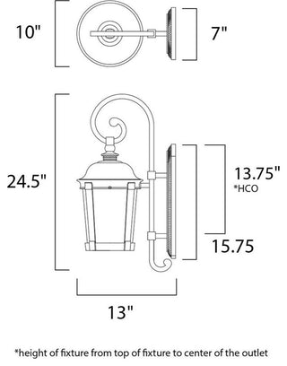 Maxim 56094FSBZ LED Outdoor Wall Sconce Dover LED E26 Bronze