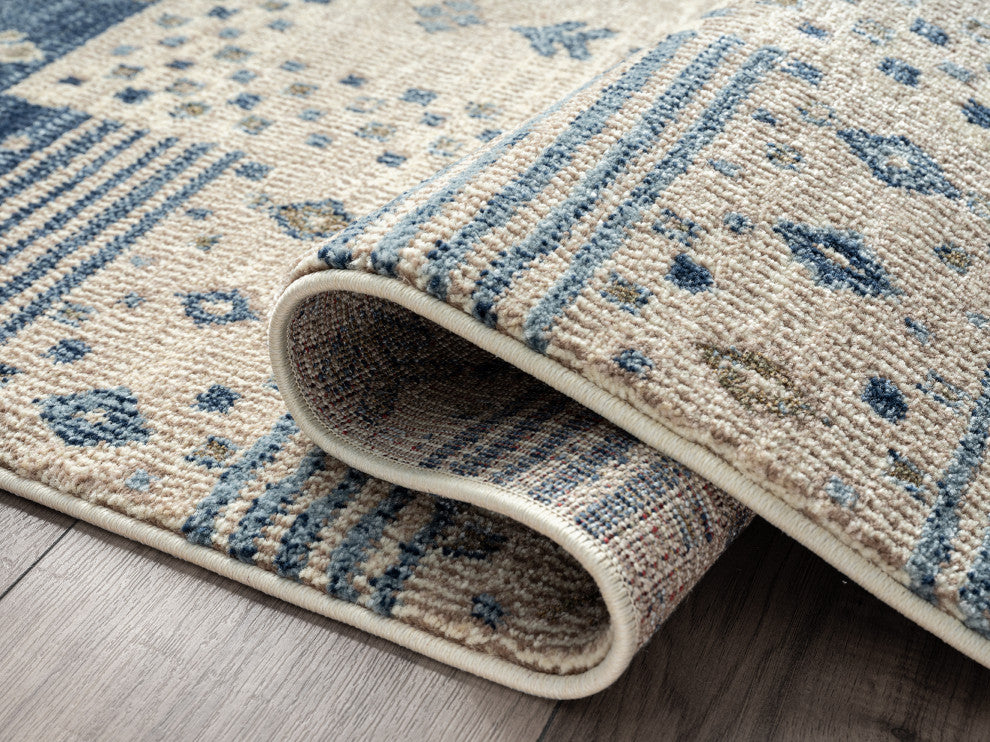 Abani Mesa MES190A Southwestern Blue Beige Tribal Area Rug