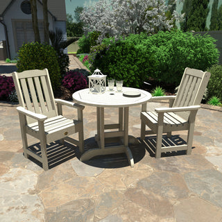 Springville 3-Piece Round Dining Set, Weathered Acorn, Whitewash