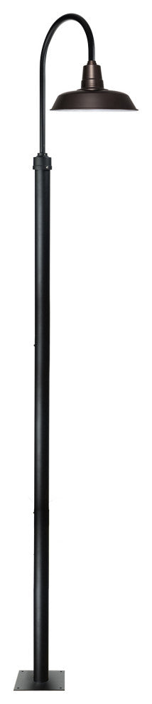Cocoweb 14" Vintage LED Street Lamp in Mahogany Bronze With 11' Post