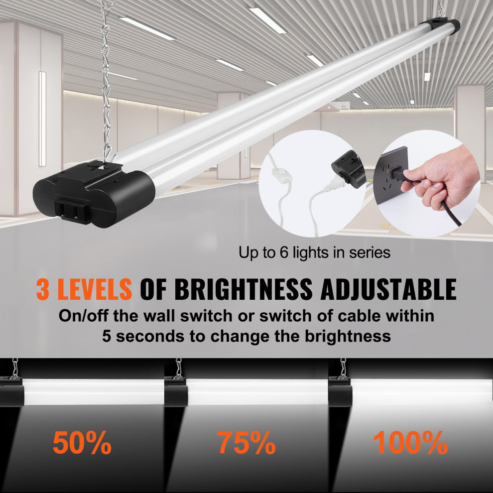 VEVOR 4 Pack 4 FT LED Shop Light 40W Linkable Ceiling Shop Light Fixture 4500 LM