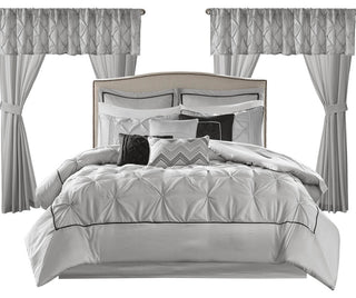 Madison Park Essentials Joella 24 Piece Room, a Bag, Grey