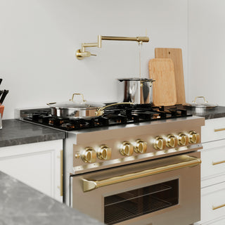 ZLINE Gemini Pot Filler, Polished Gold, GEM-FPF-PG