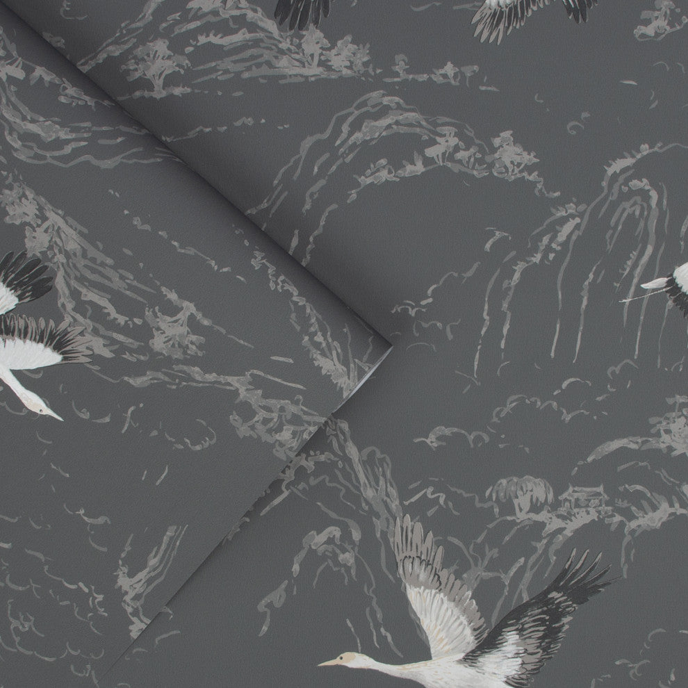 Laura Ashley Animalia Wallpaper, Dark Steel