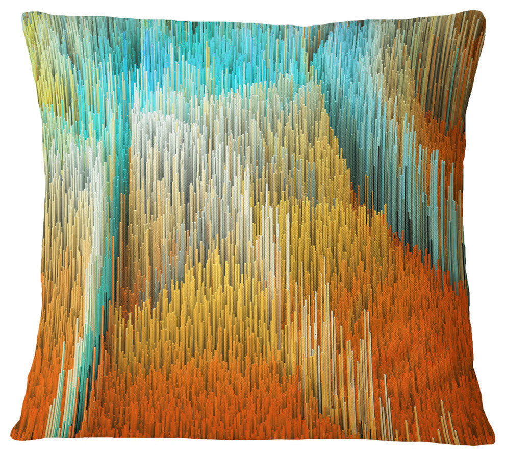 Macro Render Structure Yellow Orange Contemporary Throw Pillow, 18"x18"