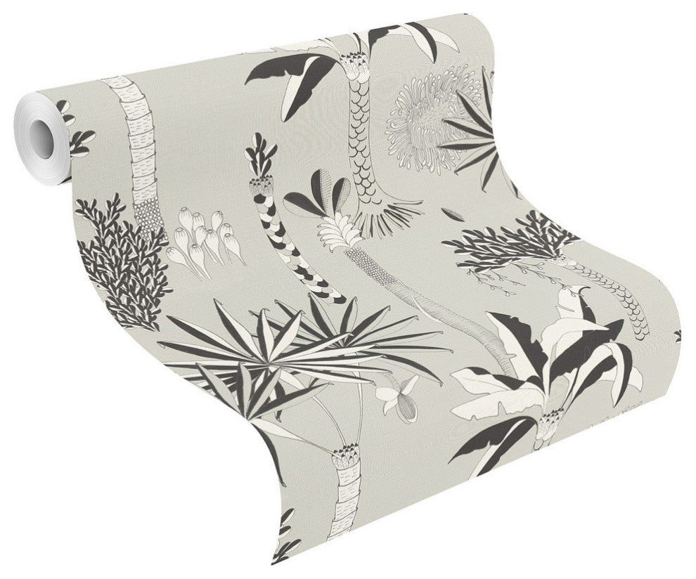 Sanjay Grey Tropical Grove Wallpaper Bolt