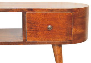 Chestnut Round Open Media Unit