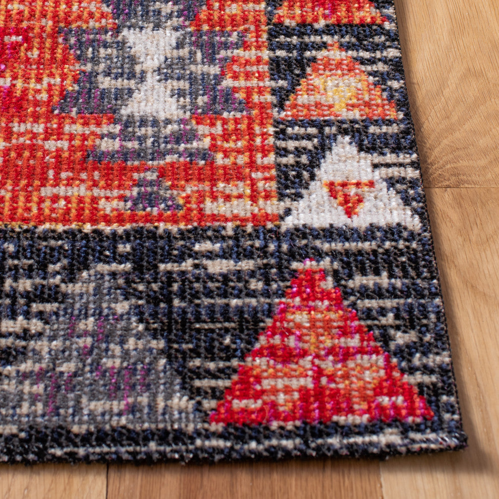 Safavieh Montage Mtg201Q Southwestern Rug, Red and Black, 3'0"x5'0"