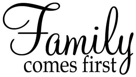 Family Comes First Wall Decal Family Wall Art Home Decor, 12"x22"