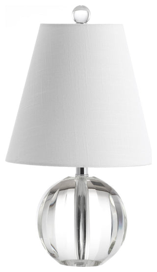 Goddard 16" Crystal Ball and Metal LED Table Lamp, Clear