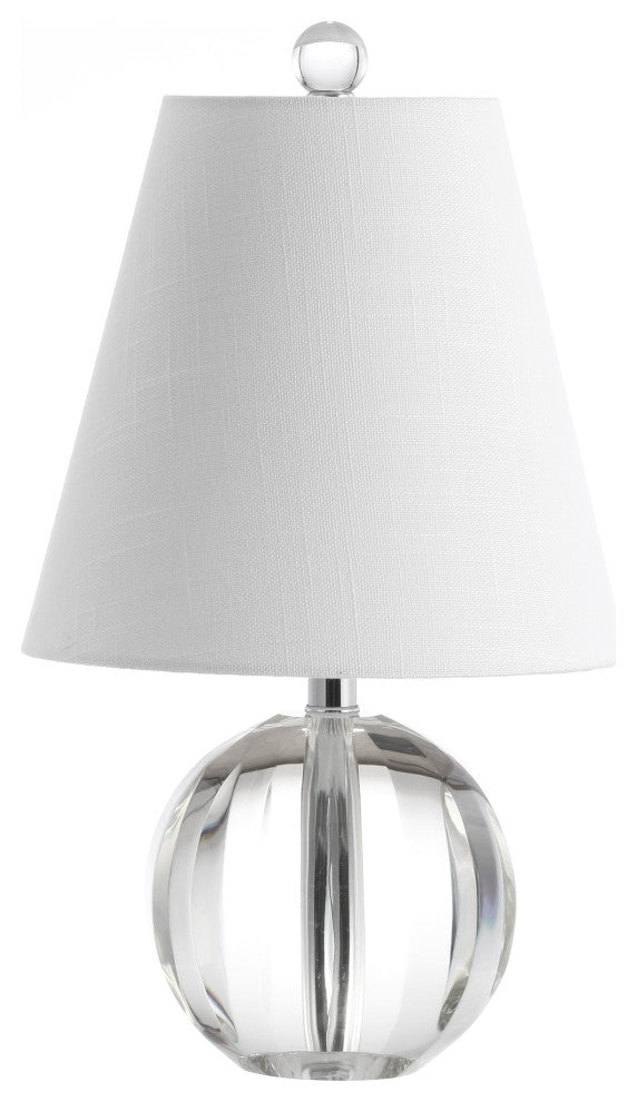 Goddard 16" Crystal Ball and Metal LED Table Lamp, Clear