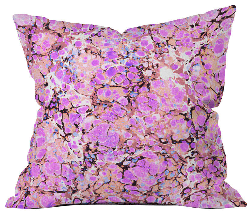Amy Sia Marble Bubble Lilac Throw Pillow, 16"x16"