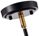 1-Light Black and Antique Gold 10 in. Bowl Glass Pendant