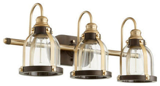 Quorum Lighting 586-3-8086 Vanity Light, Aged Brass With Oiled Bronze