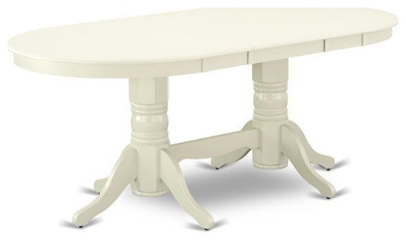 9-Piece Kitchen Set, Table With Leaf and 8-Parson Chair Color Pink Flamingo