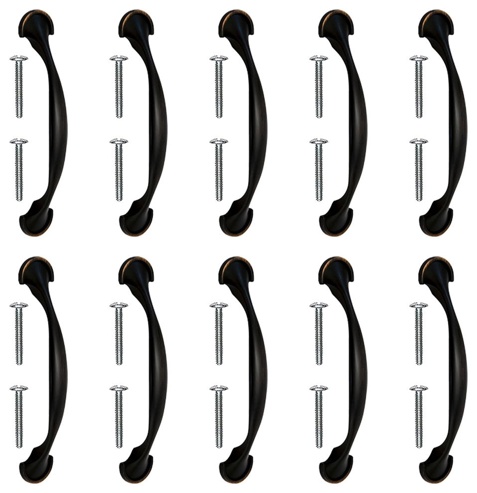 Mascot Hardware 3'' CTC Oil Rubbed Bronze Arch Drawer Pull - Pack of 10