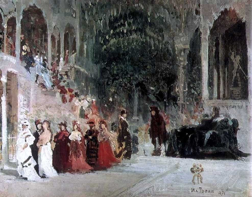 Ilia Efimovich Repin Scene from balet (study), 21"x28" Gallery Wrapped Canvas