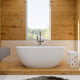 ALFI brand AB9975 59" White Oval Resin Soaking Bathtub