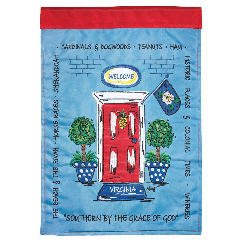 Flag Virginia Front Door 13x18
