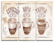 "Espresso Kraf Brown" Poster Metal Wall Art, 3 Panels, 36"x28"