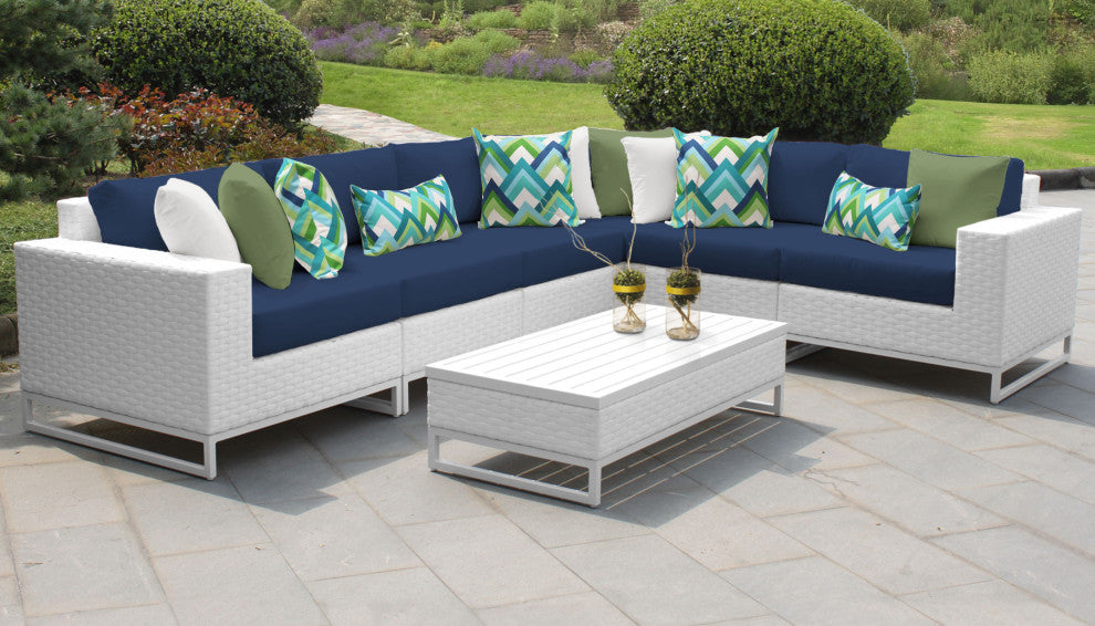 Miami 7 Piece Outdoor Wicker Patio Furniture Set 07g
