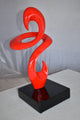 Modern Art Red Abstract Sculpture Made of Resin on A Base Size: 10" x 8" x 19"