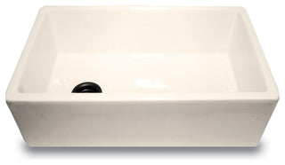 Nantucket FCFS30B Biscuit 18 x 29 3/4 x 10 Apron Offset Drain Hole Bowl