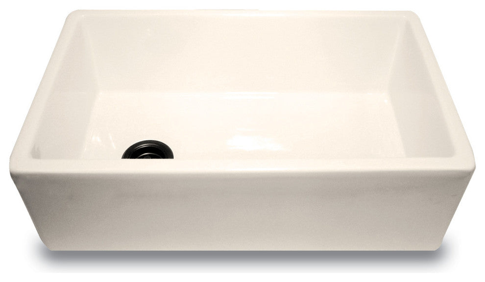 Nantucket FCFS30B Biscuit 18 x 29 3/4 x 10 Apron Offset Drain Hole Bowl