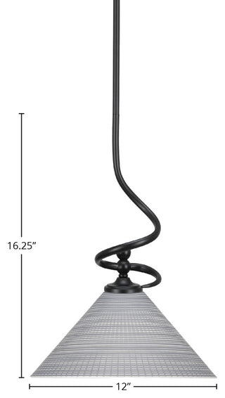 Capri 1-Light Mini Pendant with Hang Straight Swivel, Matte Black/Gray Matrix