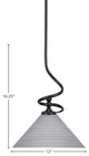 Capri 1-Light Mini Pendant with Hang Straight Swivel, Matte Black/Gray Matrix