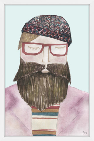 "The Bearded Man" Framed Painting Print, 12"x18"