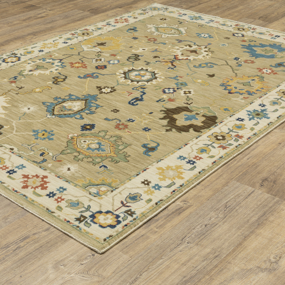 Fabienne Persian Floral Indoor Beige/Multi Area Rug, 7'10"x10'10"