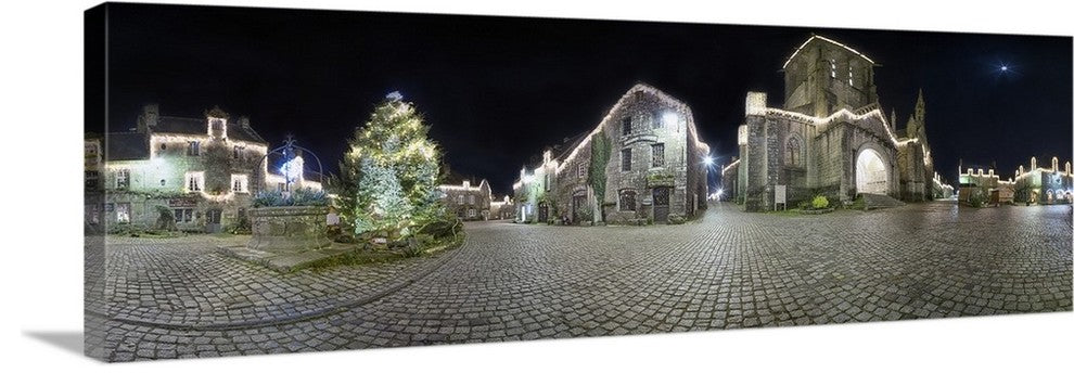 "Panorama de Locronan" Wrapped Canvas Art Print, 30"x10"x1.5"