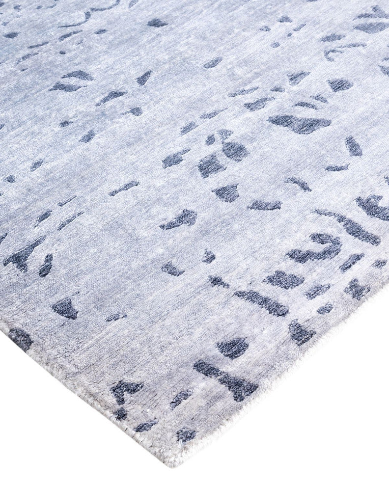 Modern, One-of-a-Kind Hand-Knotted Area Rug - Blue, 8' 10" x 12' 0"